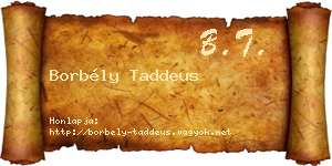 Borbély Taddeus névjegykártya