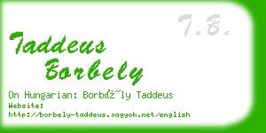 taddeus borbely business card